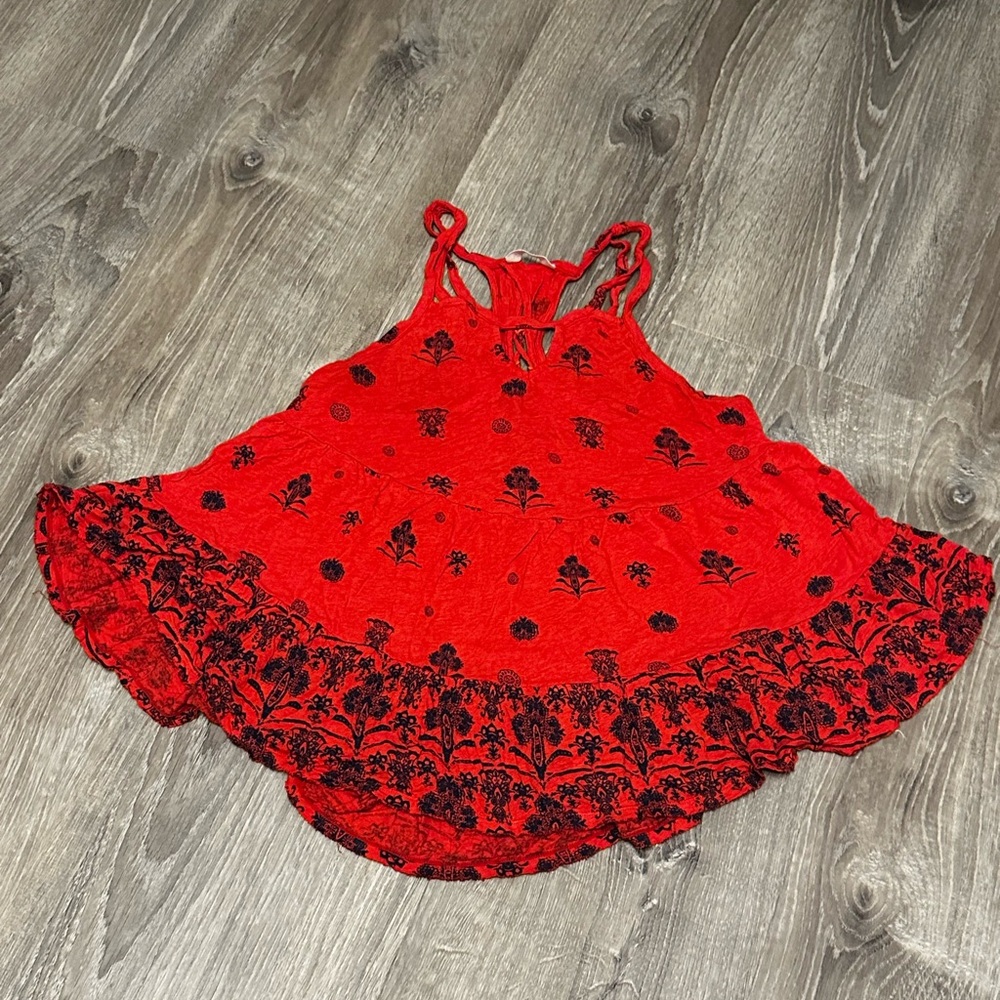 Red/Orange Floral Flowy Tank